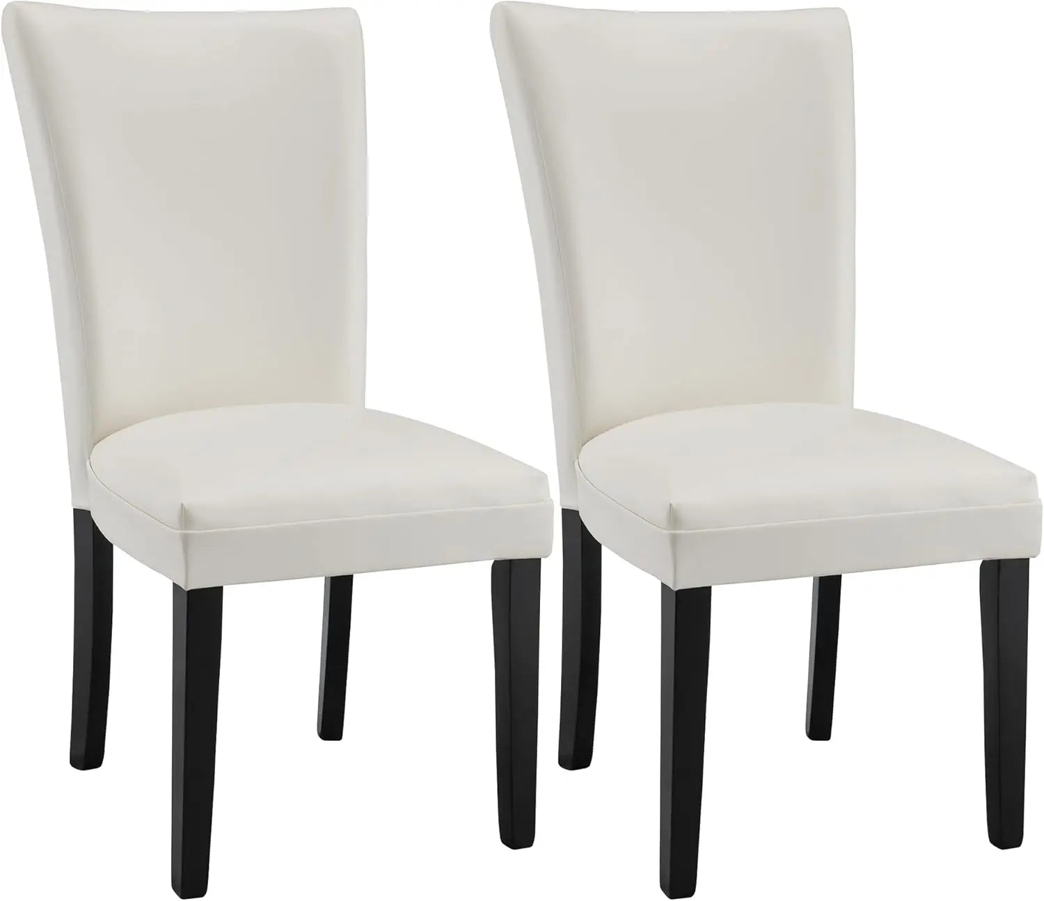 Navak Carpet Set of 2 Parsons Dining Chairs – Faux Leather Upholstered Side Chairs w/Solid Wood Legs for Dining & Living Room