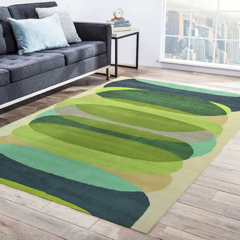 Navak Carpet Bold Yellow Black Geometric Rug–Mid-Century Modern Living Room Decor | Scandinavian-Inspired Abstract Area Rug for Stylish Homes