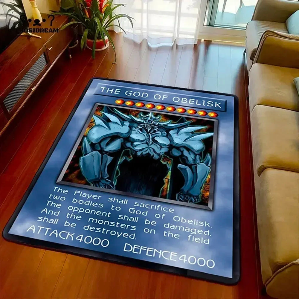 Navak Carpet Yu-Gi-Oh Blue Eyes White Dragon Anime Carpet Cartoon Floor Mat for Living Room and Bedroom Decorative Area Rug Perfect Gift