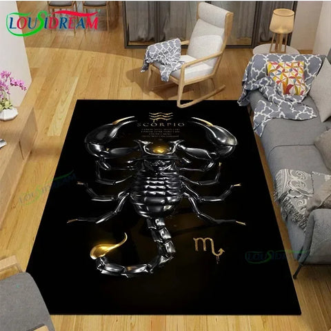 Navak Carpet Beautiful Constellation Scorpion Carpet Living Room Bedroom Bedside Mat Fashion Floor Mat Area Rug Door Mat  Bedroom Decoration