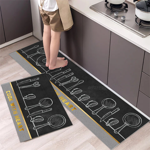Navak Carpet Non-slip Kitchen Mat Long Rugs Crystal Velvet Carpet for Living Room Absorbent Foot Mats Bedroom Doormat Alfombra Small Rugs