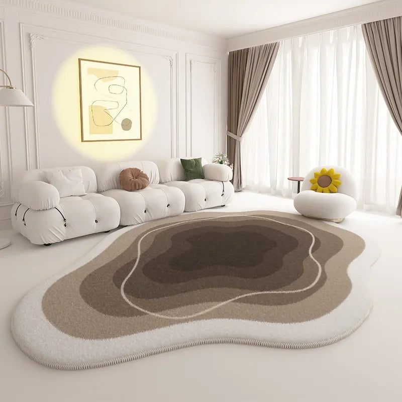 Navak Carpet Modern Cream Style Carpets for Living Room Irregular Plush Rug Light Luxury Bedroom Decor Carpet Fluffy Soft Thicken Bedside Mat