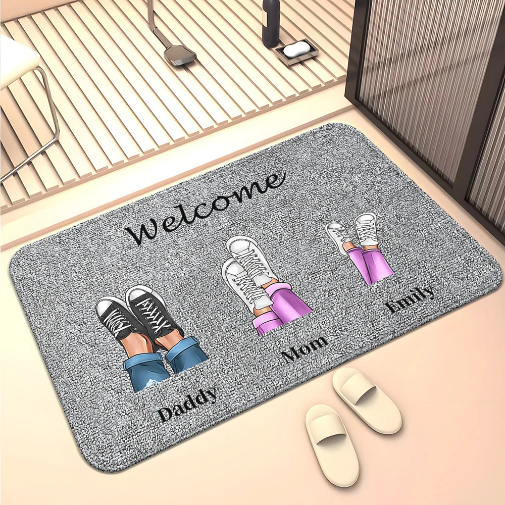 Navak Carpet Family Members Home Living Room  Sofa Door Mat Decoration Anti Slip Floor Mat Cute Rug  Door Mat Carpet  Area Rug  Kawaii Rug