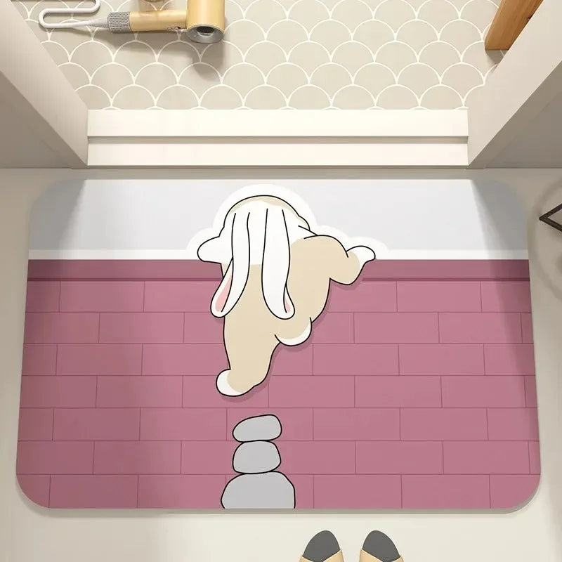 Navak Carpet Cute cartoon dog pattern bathroom absorbent carpet kitchen home decoration bedroom living room entrance door floor mat