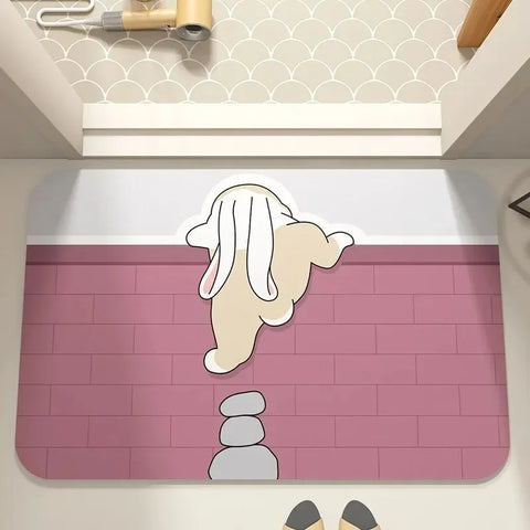 Navak Carpet Cute cartoon dog pattern bathroom absorbent carpet kitchen home decoration bedroom living room entrance door floor mat