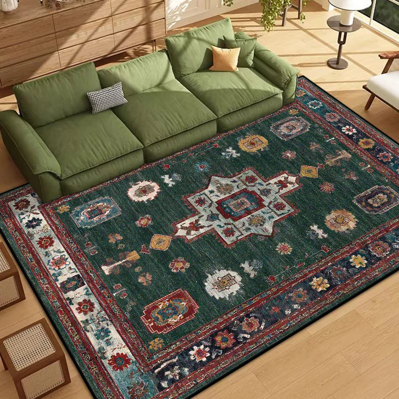 Navak Carpet Persian Style Border Design Living Room Rug Soft Antiskid Bedroom Decor Carpet Easy Cleaning Entrance Door Mat Machine Washable