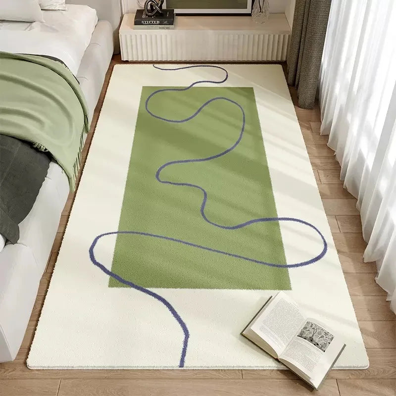 Navak Carpet Exclusive Picks Fresh Green Plush Carpet Bedroom Bed Soft Skin Carpet Bay Window Long Strip Carpet Living Room Sofa Carpet Home Decor