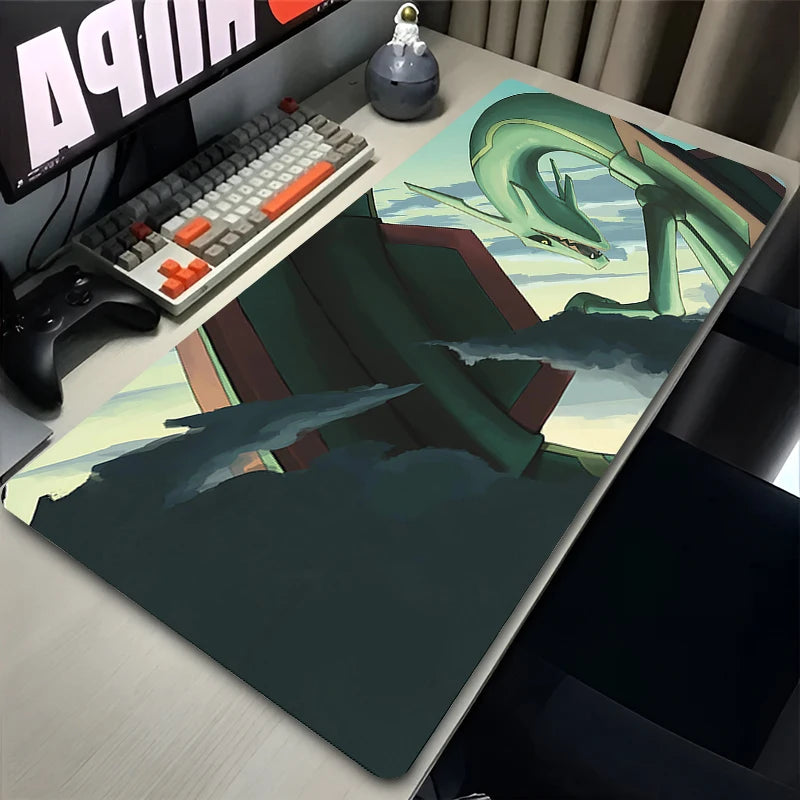 Navak Carpet Green Dragon Clouds Mouse Pad XXL PC Japan Anime R-rayquaza Mousepad Laptop P-pokemons Gamer Cabinet Keyboard Rug Cool Desk Mat