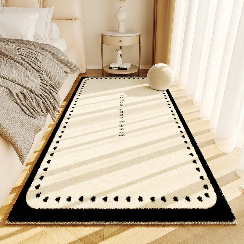 Navak Carpet French Cream Style Bedroom Carpet High End Color Bedside Fluffy Soft Thickened Carpets New Minimalist Style Anti Slip Rug