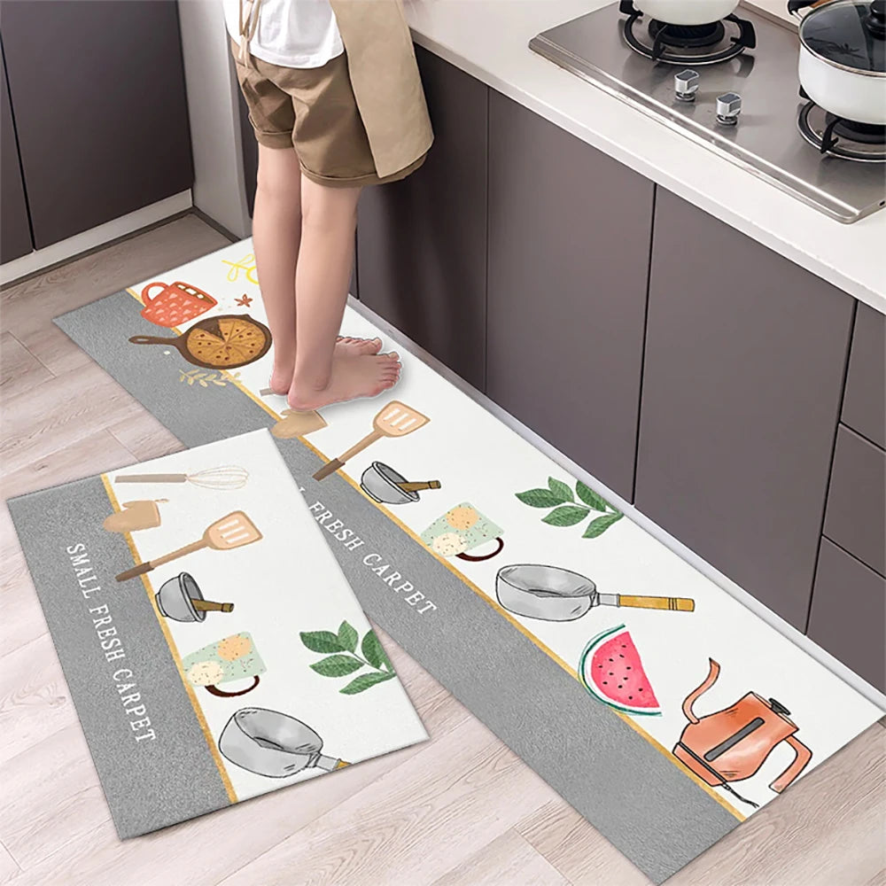Navak Carpet Non-slip Kitchen Mat Long Rugs Crystal Velvet Carpet for Living Room Absorbent Foot Mats Bedroom Doormat Alfombra Small Rugs
