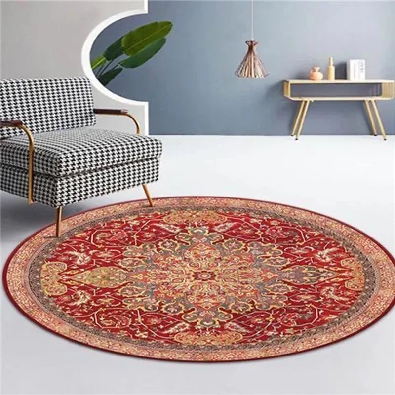Navak Carpet Moroccan Ethnic Round Carpet, Rocking Chair Mat For Bedroom & Living Room