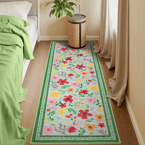 Navak Carpet Exclusive Picks Floral Hallway Runner Rug 2x6,Washable Non Slip Summer Kitchen Area Rug for Farmhouse Bedroom Home Entryway Decoration