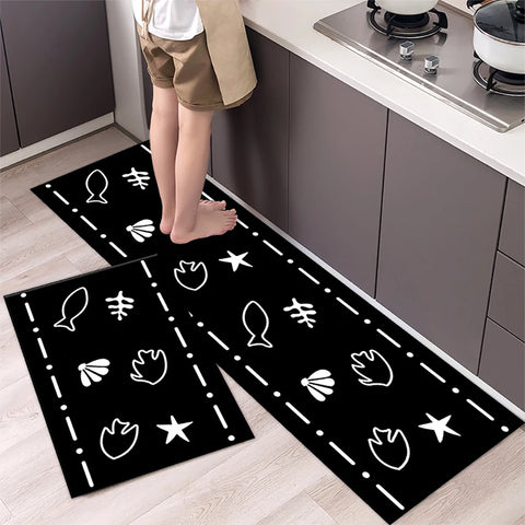 Navak Carpet Polyster Waterproof Oilproof Kitchen Mat Printed Antislip Bath Mat Soft Bedroom Floor Mat Living Room Carpet Doormat Kitchen Rug