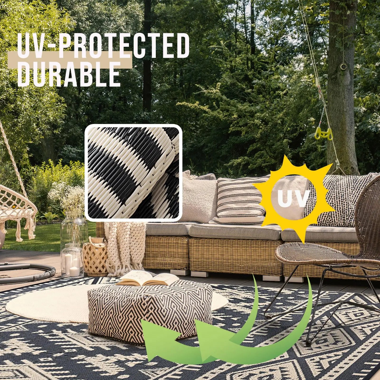 Navak Carpet Olanly Outdoor Plastic Straw Rug Waterproof Indoor Outdoor Carpet Machine Washable Fashion Carpet For Patio Camp Picnic Backyard