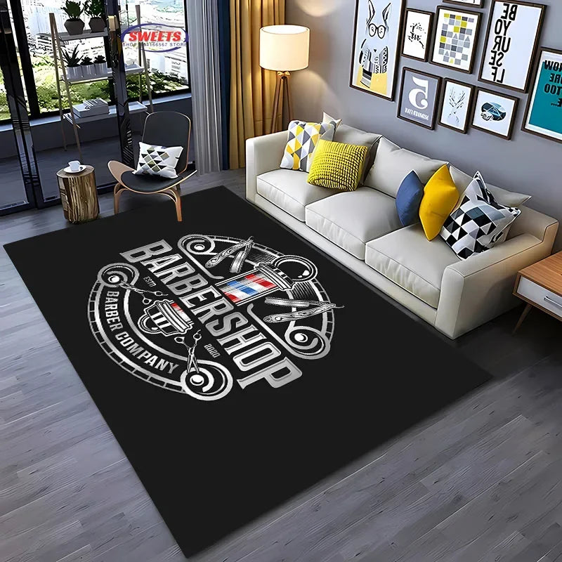 Navak Carpet Barber Shop sign Pattern Carpet,Living Room and Bedroom Household Items,Children's Room Sofa Mats, Doormat Floor  Anti-slip Rug