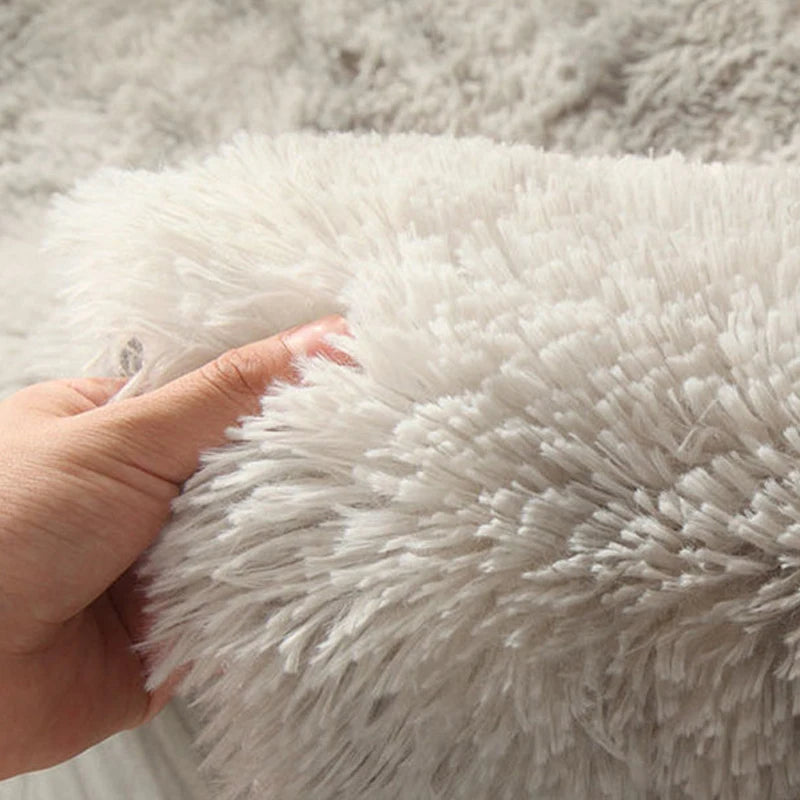 Navak Carpet Fluffy Round Rugs For Girls Bedroom Soft Shaggy White Carpet In The Living Room Bedside Rugs Pink Home Decor Hairy Baby Play Mat