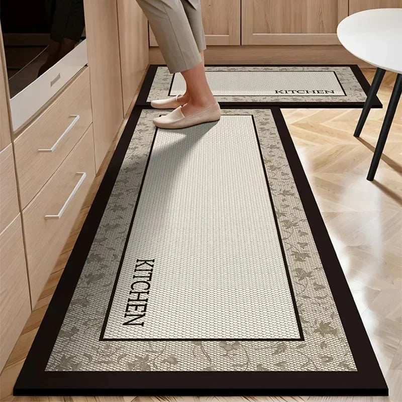Navak Carpet Carpet for Kitchen Floor Mat Pvc Leather Waterproof Non-slip Long Rug Oil-proof Foot Mats Pink Flower Home Decoration Rugs
