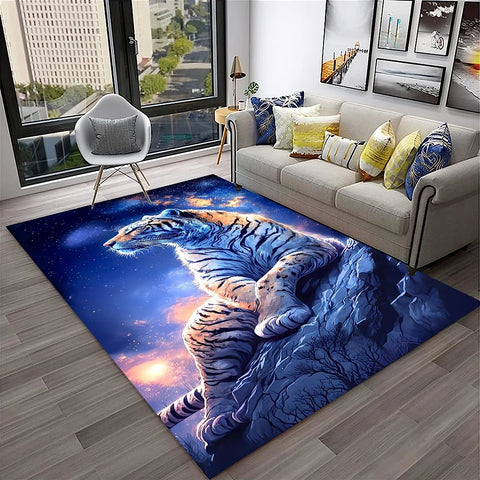 Navak Carpet 3D Dream Tiger Animal Cartoon Carpet Rug for Home Living Room Bedroom Sofa Doormat Decor,Child Play Area Rug Non-slip Floor Mat