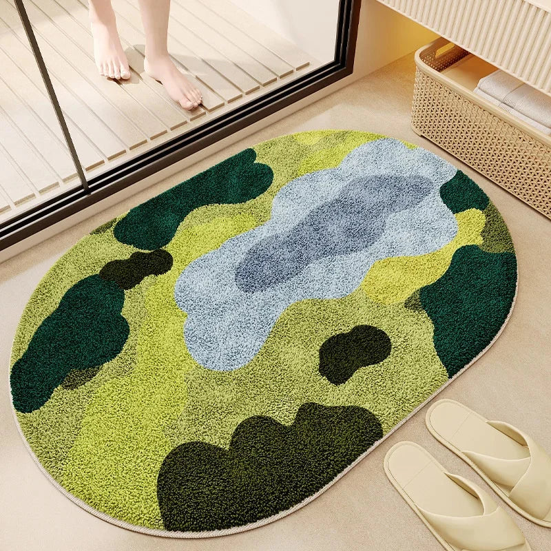 Navak Carpet Flower Shaped Cute Bathroom Mats Carpets Microfiber Tufted Mat Cute Luxury Fluffy Thick Rugs High Low Plush Irregular Carpets