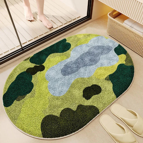 Navak Carpet Flower Shaped Cute Bathroom Mats Carpets Microfiber Tufted Mat Cute Luxury Fluffy Thick Rugs High Low Plush Irregular Carpets
