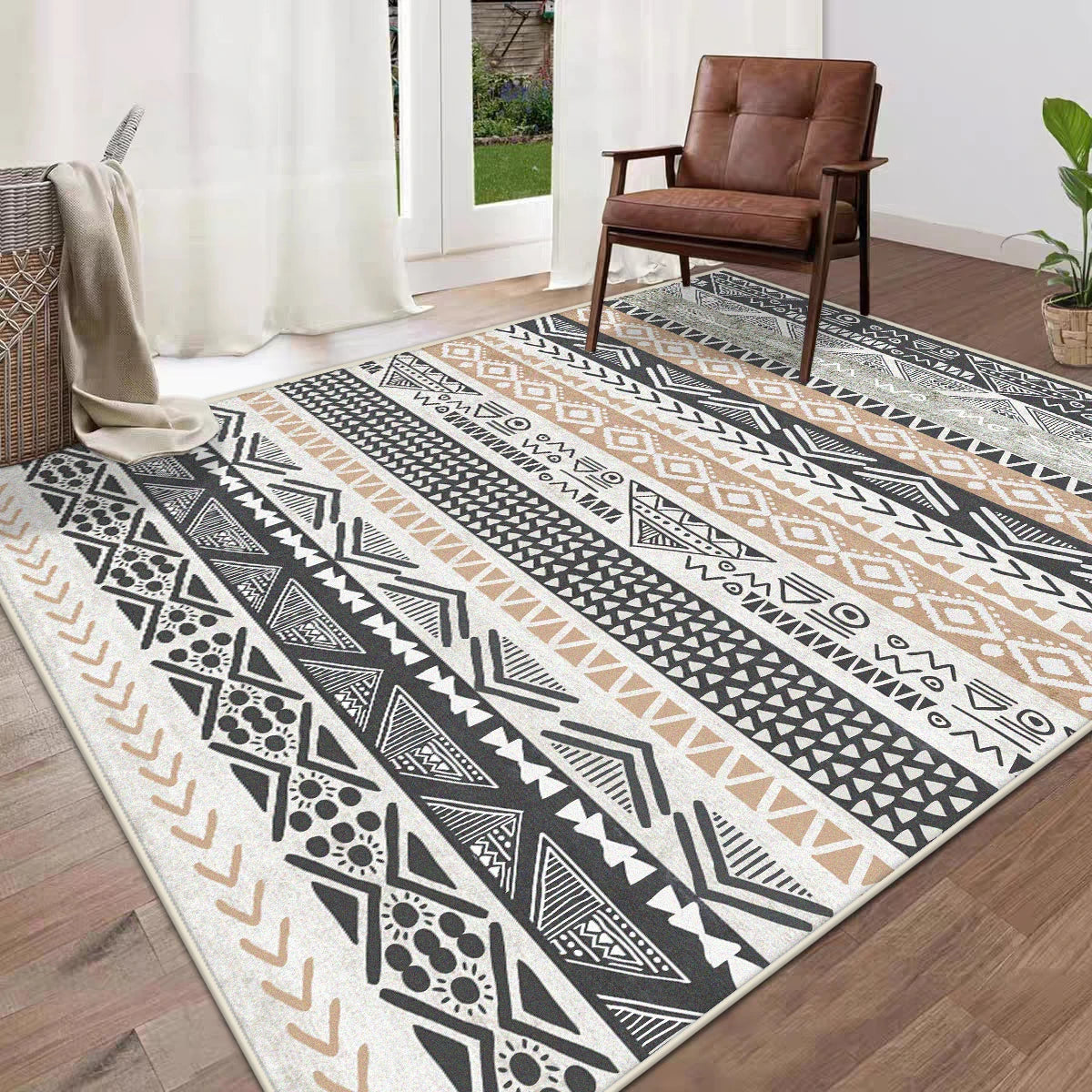 Navak Carpet Boho Style Moroccan Geometric Area Rug for Living Room Plush High-Pile Floor Mat Non-Slip Large Size