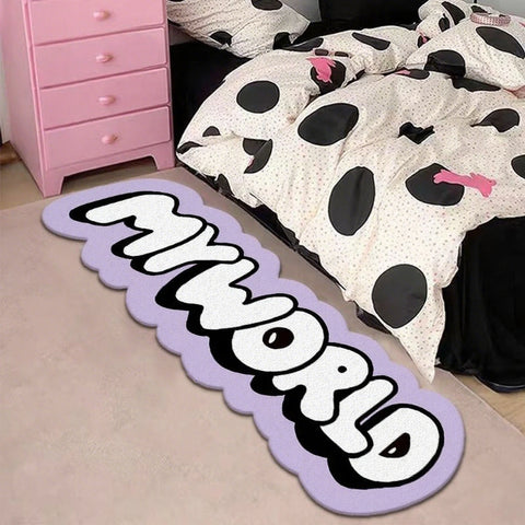 Navak Carpet My World Living Room Decoration Creative Carpet Irregular Rugs for Bedroom Thick Plush Bedside Floor Mat Fluffy Soft Lounge Rug