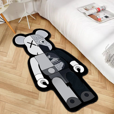 Navak Carpet Irregular Cartoon Bearbricks Rug Multicolor Violence Bear Carpet For Bedroom Bedside Non-Slip Fashion Home Floor Mat Rugs