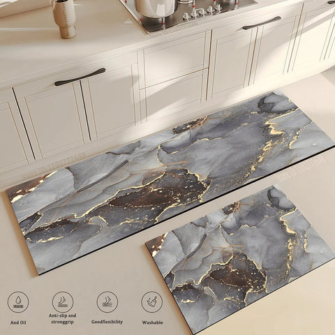 Navak Carpet Marble Kitchen Rug Hallway Entrance Doormat Home Living Room Children Bedroom Floor Decor Carpet Bathroom Door Non-Slip Foot Mat