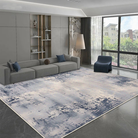 Navak Carpet Modern Simple Style Carpet for Living Room Blue Grey Decoration Home Sofa Fluffy Soft Rug Bedroom Bedside Washable Non-slip Mat