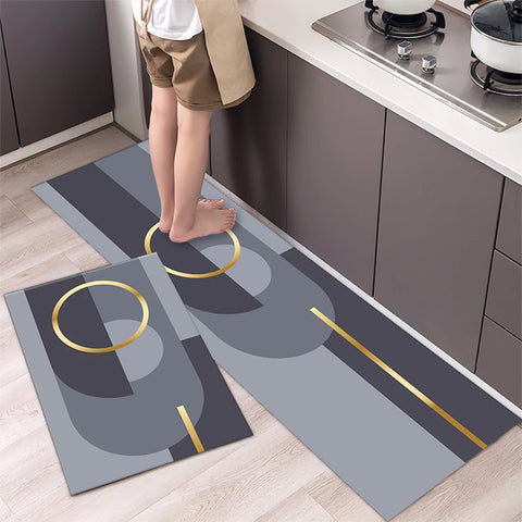 Navak Carpet Polyster Waterproof Oilproof Kitchen Mat Printed Antislip Bath Mat Soft Bedroom Floor Mat Living Room Carpet Doormat Kitchen Rug