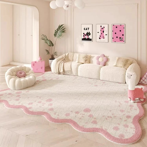 Navak Carpet Irregular shape Carpets for Living Room Pink Bedroom Decor Rug Fluffy Soft Children's Room Carpet Household Thickened Floor Mat