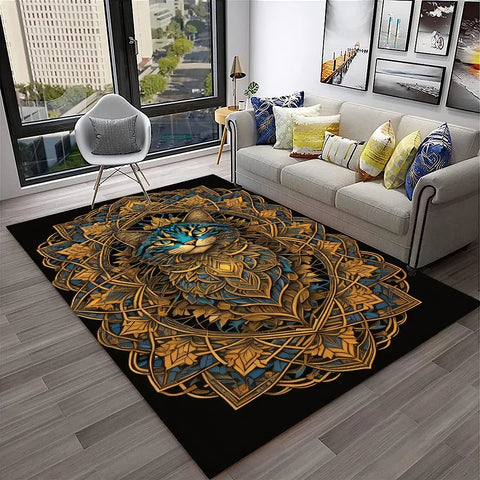 Navak Carpet 3D Cute Cat Flower Cartoon Carpet Rug for Home Living Room Bedroom Sofa Doormat Decor,Child Play Area Rug Non-slip Floor Mat
