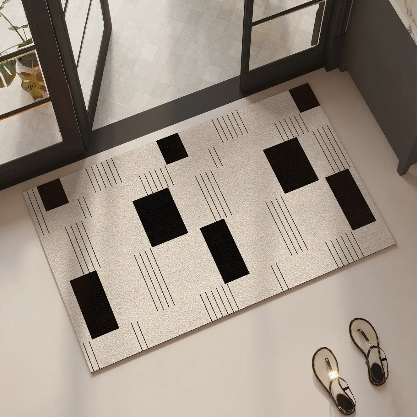 Navak Carpet Bathroom Carpet Absorbent Floor Mat Diatom Mud Bath Shower Area Non-slip Foot Mats Black Home Decoration Rug for Toilet 욕실 매트