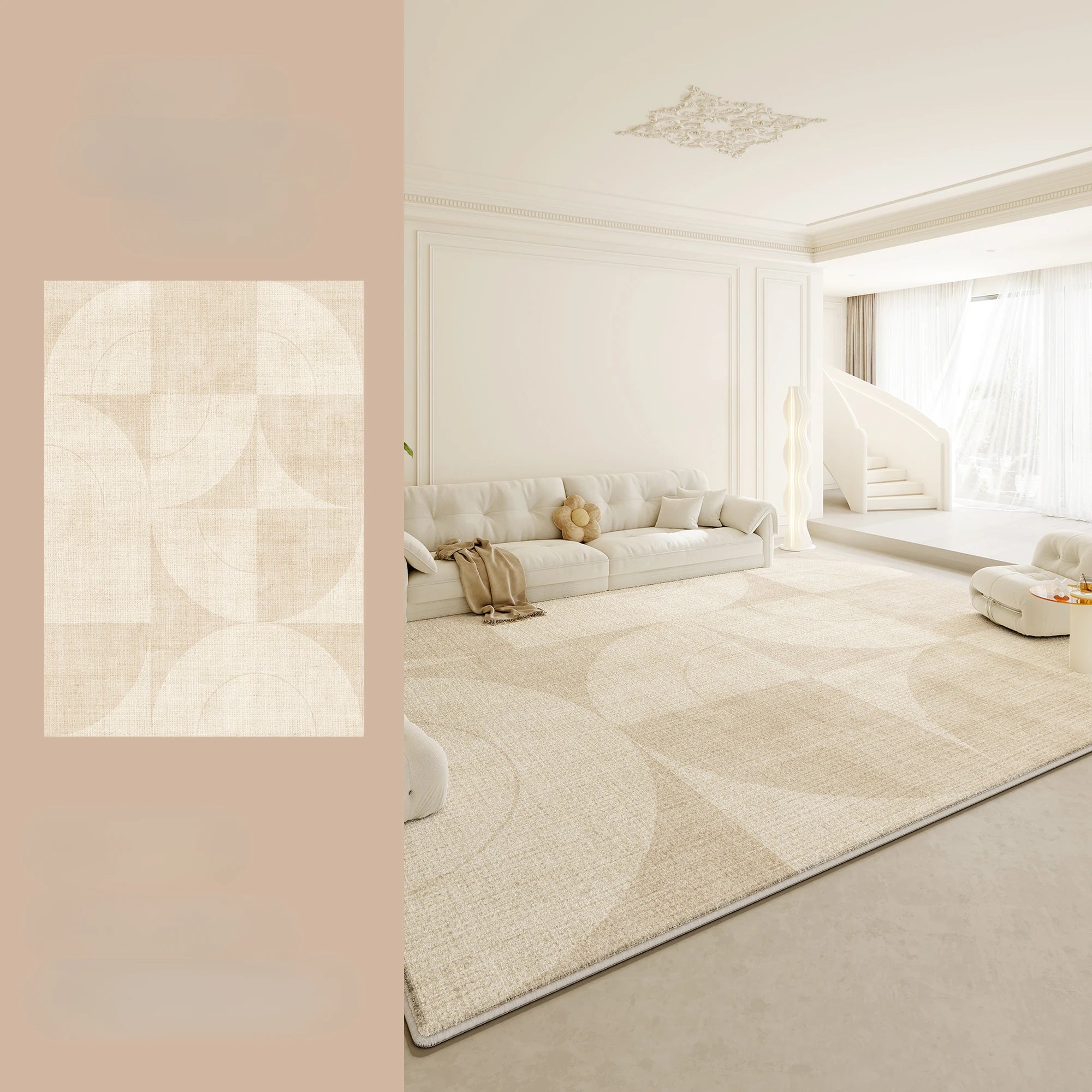 Navak Carpet Large Area Rugs for Bedroom Cream Style Living Room Decoration Plush Carpet Home Fluffy Soft Rug Thick Anti-slip Study Floor Mat