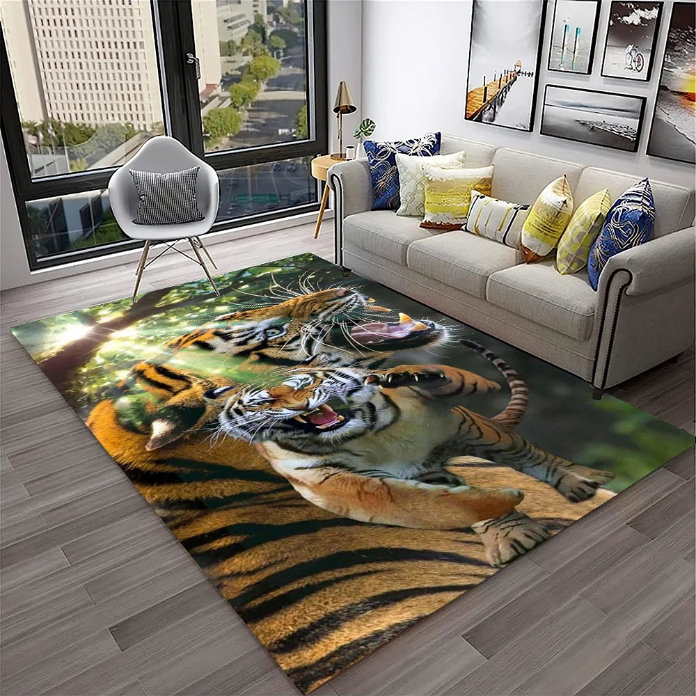 Navak Carpet 3D Dream Tiger Animal Cartoon Carpet Rug for Home Living Room Bedroom Sofa Doormat Decor,Child Play Area Rug Non-slip Floor Mat