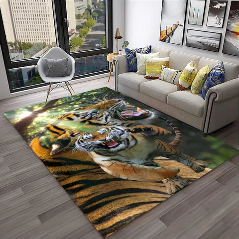 Navak Carpet 3D Dream Tiger Animal Cartoon Carpet Rug for Home Living Room Bedroom Sofa Doormat Decor,Child Play Area Rug Non-slip Floor Mat