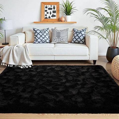 Navak Carpet Exclusive Picks  Luxury Black Large Area Plush Rug for Living Room Bedroom Fluffy Carpet,Shaggy Soft Bedside Rug Small Bathroom Floor Mat