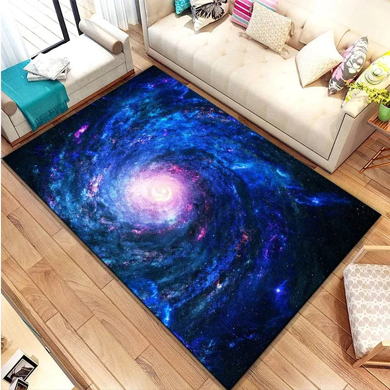 Navak Carpet 3D Galaxy Space Star Carpet Home Bedroom Living Room Decorative Floor Mat Bathroom Room Non-Slip Carpet Door Mat