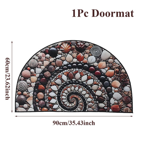 Navak Carpet Semi-circular Crystal Velvet Pebble Stereoscopic Living Room Carpet Visual Corridor Mat Hotel Bedroom Stone Floor Floor Door Mat