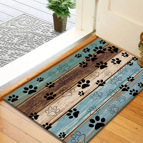 Navak Carpet Exclusive Picks American Outdoor Paw Print Floor Mat Blue Brown Entry Blanket Entryway Pet Family Doormat Home Decoration