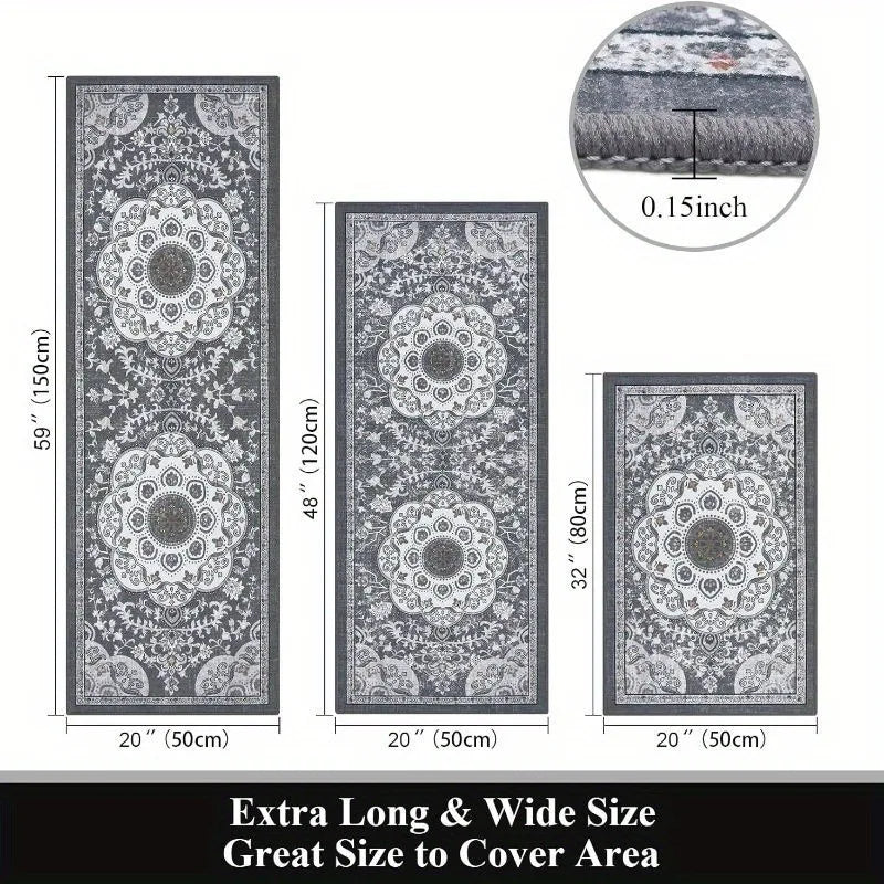 Navak Carpet 3 pcs set floor mat Bohemian style rugs kitchen carpet Non-slip comfortable washable kitchen decoration office bedroom corridor