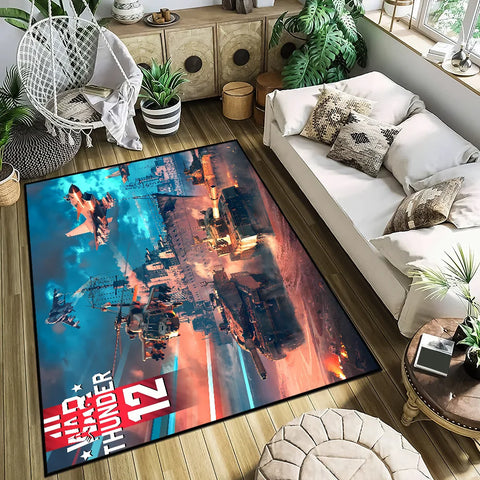 Navak Carpet W-ar Thunder Gaming Small Bedside Kitchen Bath Living Home House Bedroom Floor Mat Doormat Large Carpet Rug Decoration