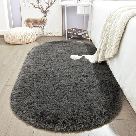 Navak Carpet Fluffy Plush Carpet Ellipse for Children’S Bedroom Living Room Sofa Area Rugs Balcony Soft Silky Carpet Girl Room Home Decor