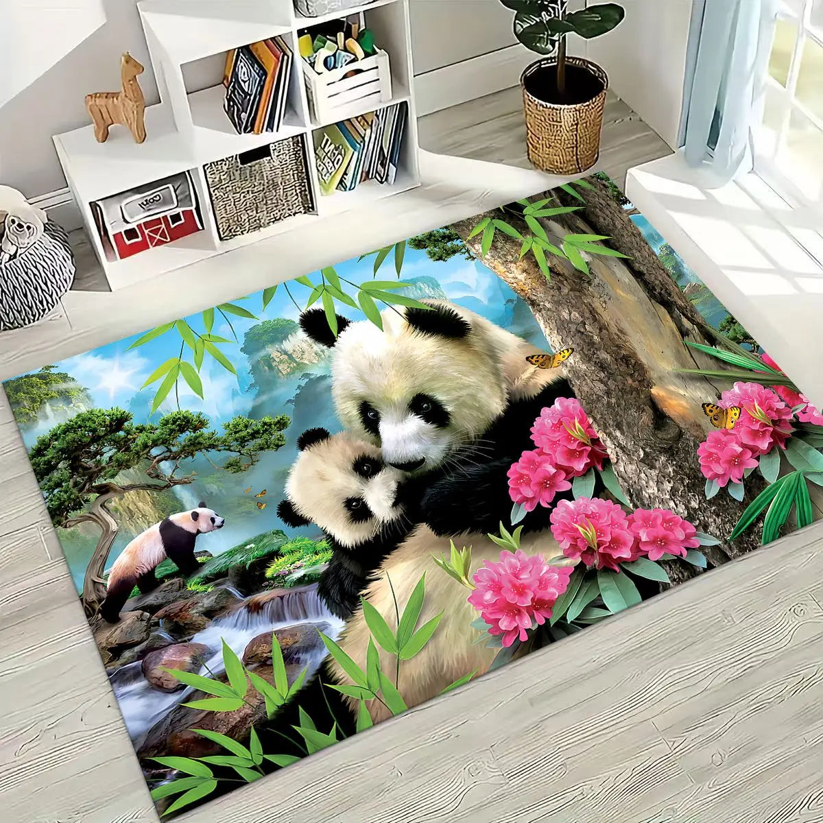 Navak Carpet 27 Style Dream Panda Cute Cartoon Art Rug for Bedroom Living Room Sofa Home Doormat Decor,Large Kid Play Non-slip Floor Mat Gift