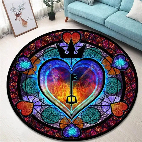 Navak Carpet Daily Picks Kingdom Hearts Cartoon Area Rug Round Floor Mat Living Room Carpet Bathroom Kitchen Rugs Doormat Non-slip Floor Mat