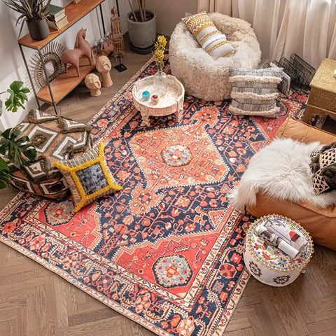 Navak Carpet Persian Style Living Room Large Area Carpets Retro Bedroom Bedside Decoration Carpet Soft Cloakroom Rug Comfortable Balcony Rugs
