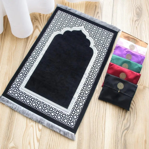 Navak Carpet Muslim Prayer Rug With Portable Bag Beads Muslim for Women Men Soft Mat Islam Gifts Set Turkish for Ramadan Eid Hajj Travel Mat