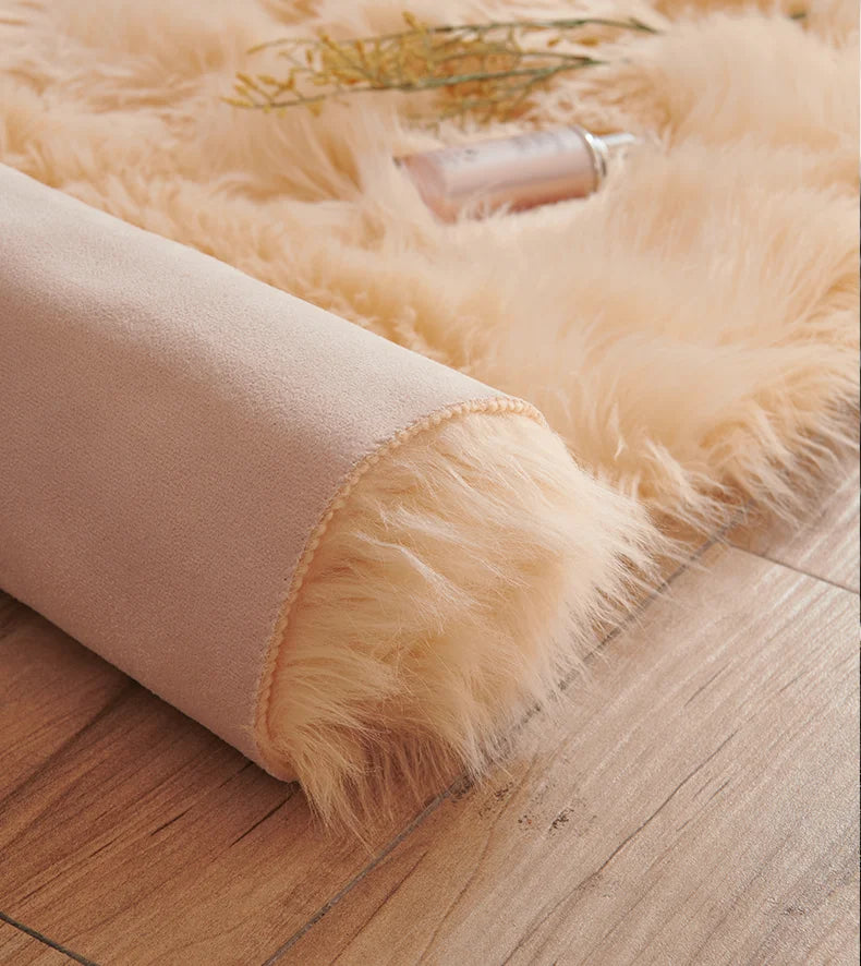 Navak Carpet Faux Fur  Carpet Pink Children's Area Rug for Girls Bedroom Bedside Living Room Fluffy Furry Shaggy Floor Foot Mats Home Decor