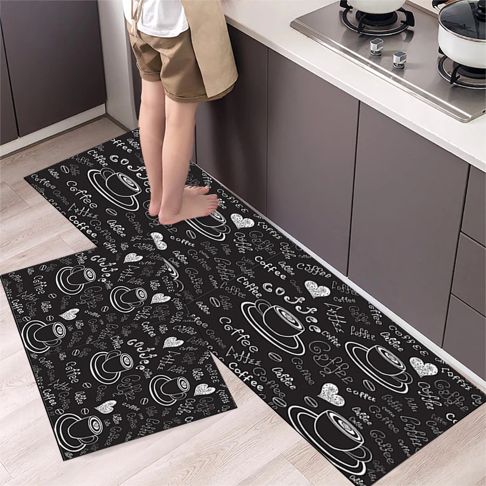 Navak Carpet Polyster Waterproof Oilproof Kitchen Mat Printed Antislip Bath Mat Soft Bedroom Floor Mat Living Room Carpet Doormat Kitchen Rug