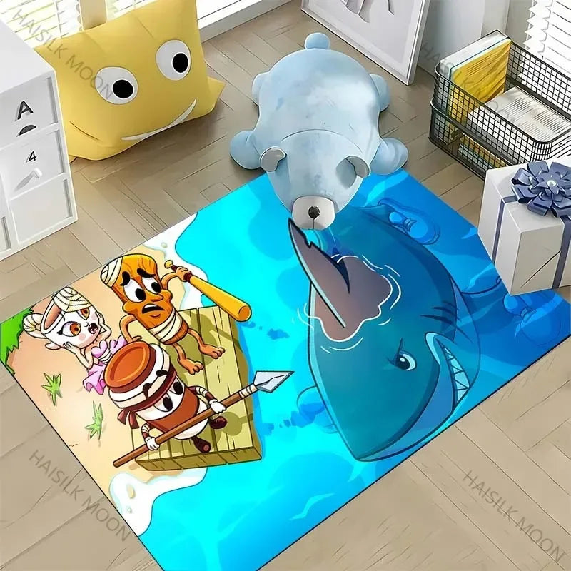 Navak Carpet Daily Picks Creates Virtual Creatures Italian Brainrot Cartoon Carpet Living Room Bedroom Bedside Bathroom Floor Mat Home Rug Gift